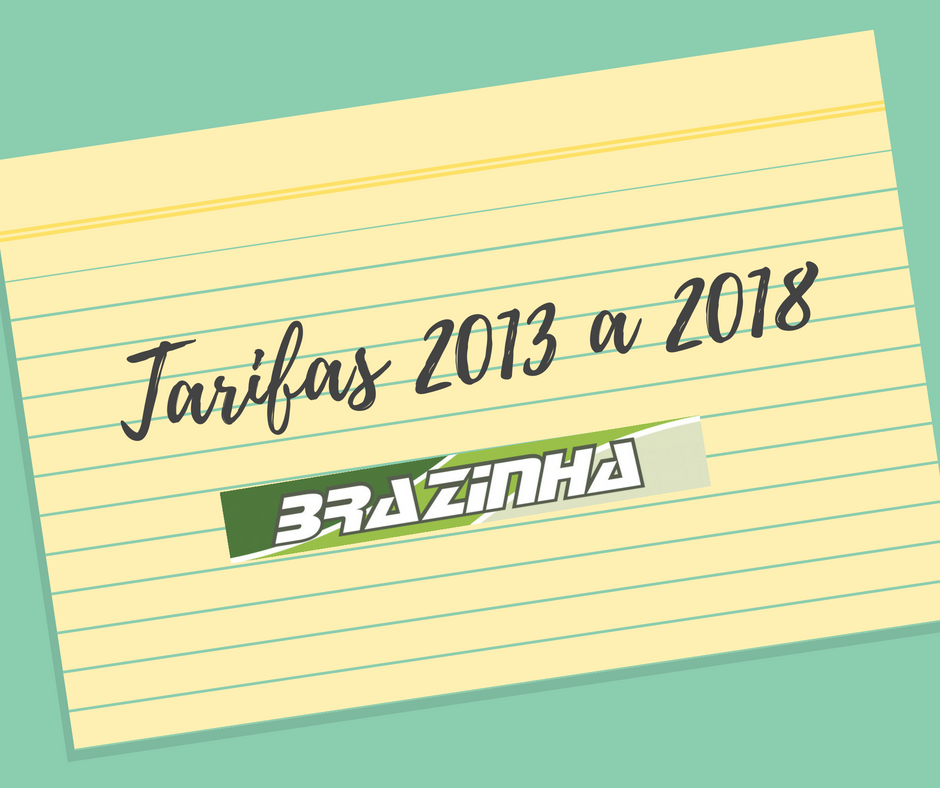 Tarifas 2013 a 2018