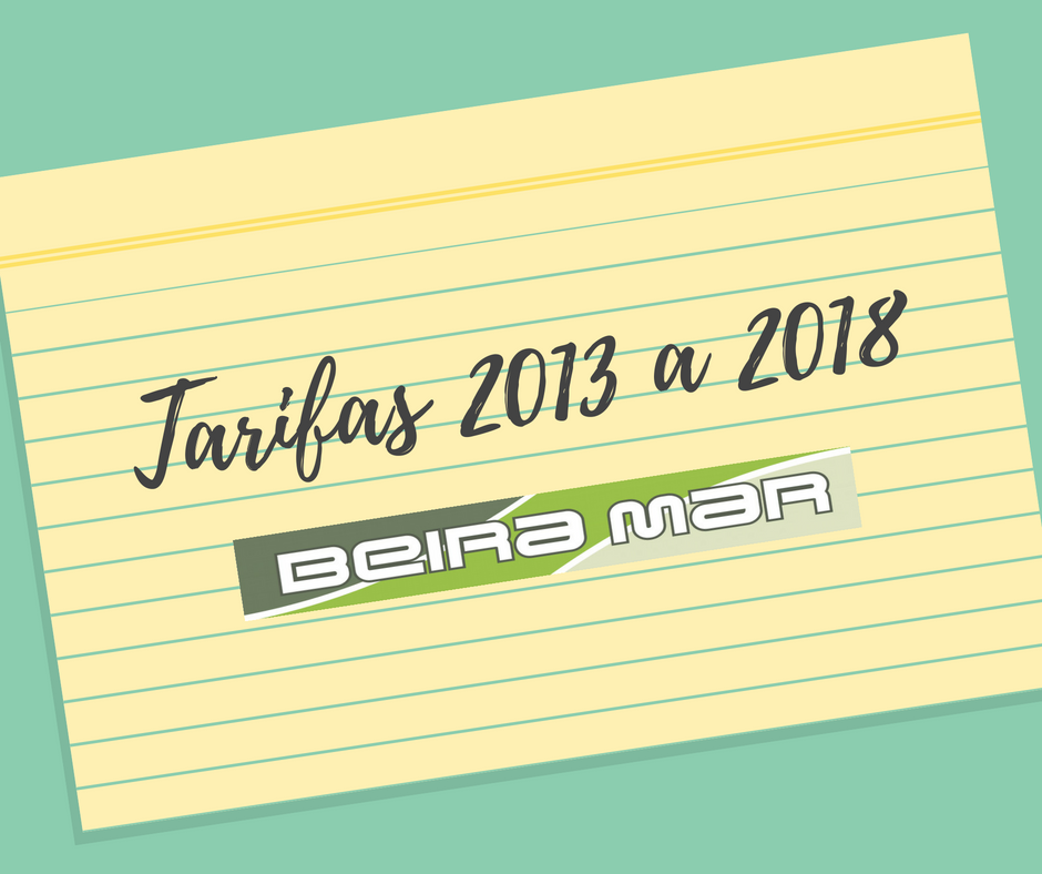 Tarifas 2013 a 2018